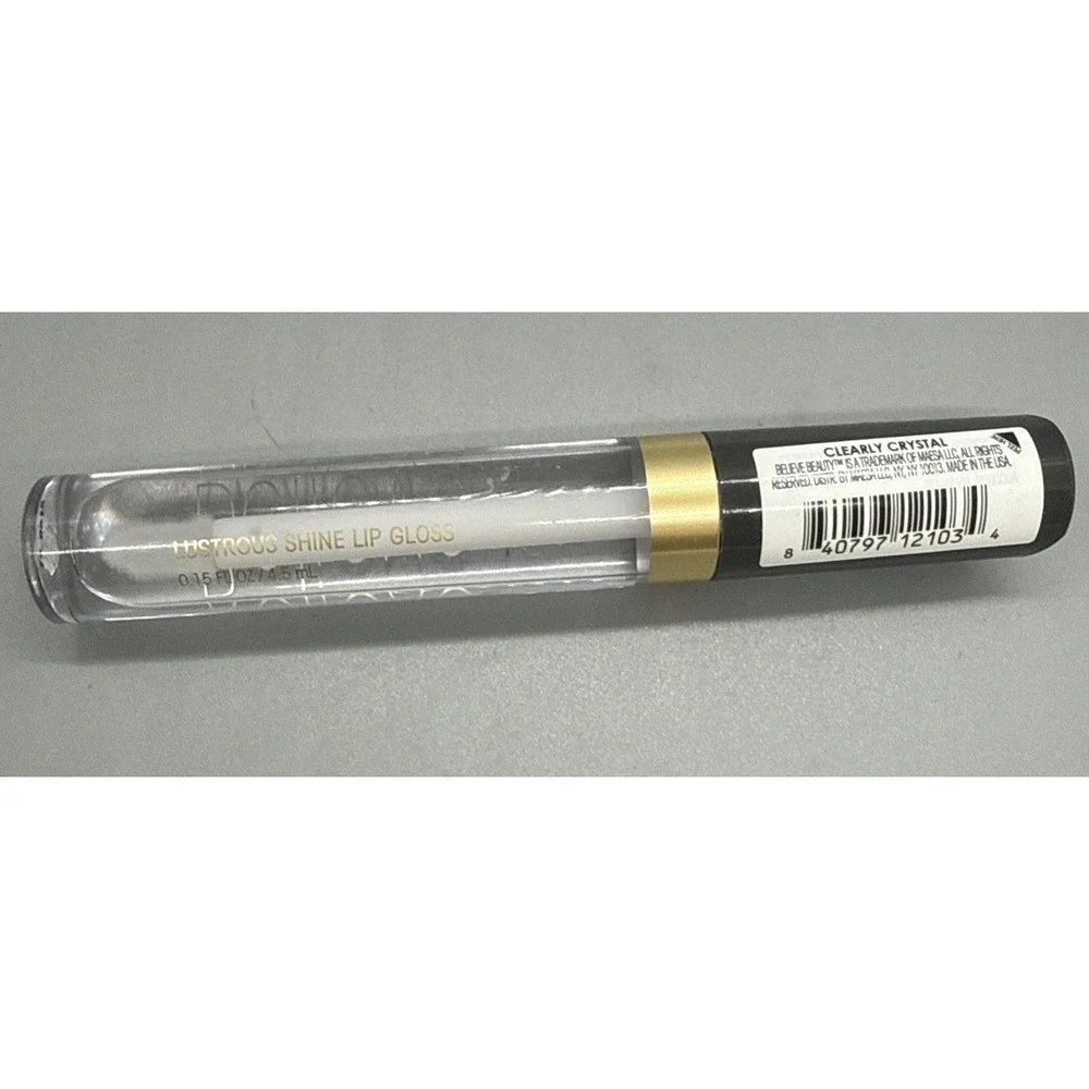 Believe Beauty LUSTROUS SHINE Lip Gloss New Clearly Crystal Full Size